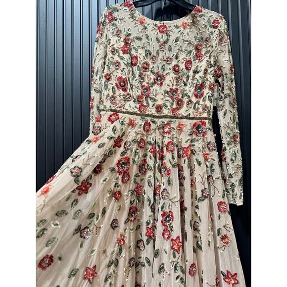 MAC DUGGAL Beige Embellished High Neck Long Sleev
Gown - Picture 6 of 10